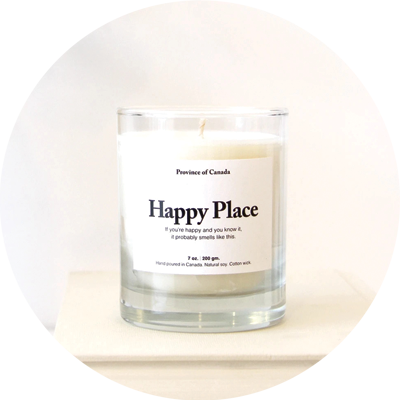 Local Toronto Gift, Happy Place scented candle from Province of Canada